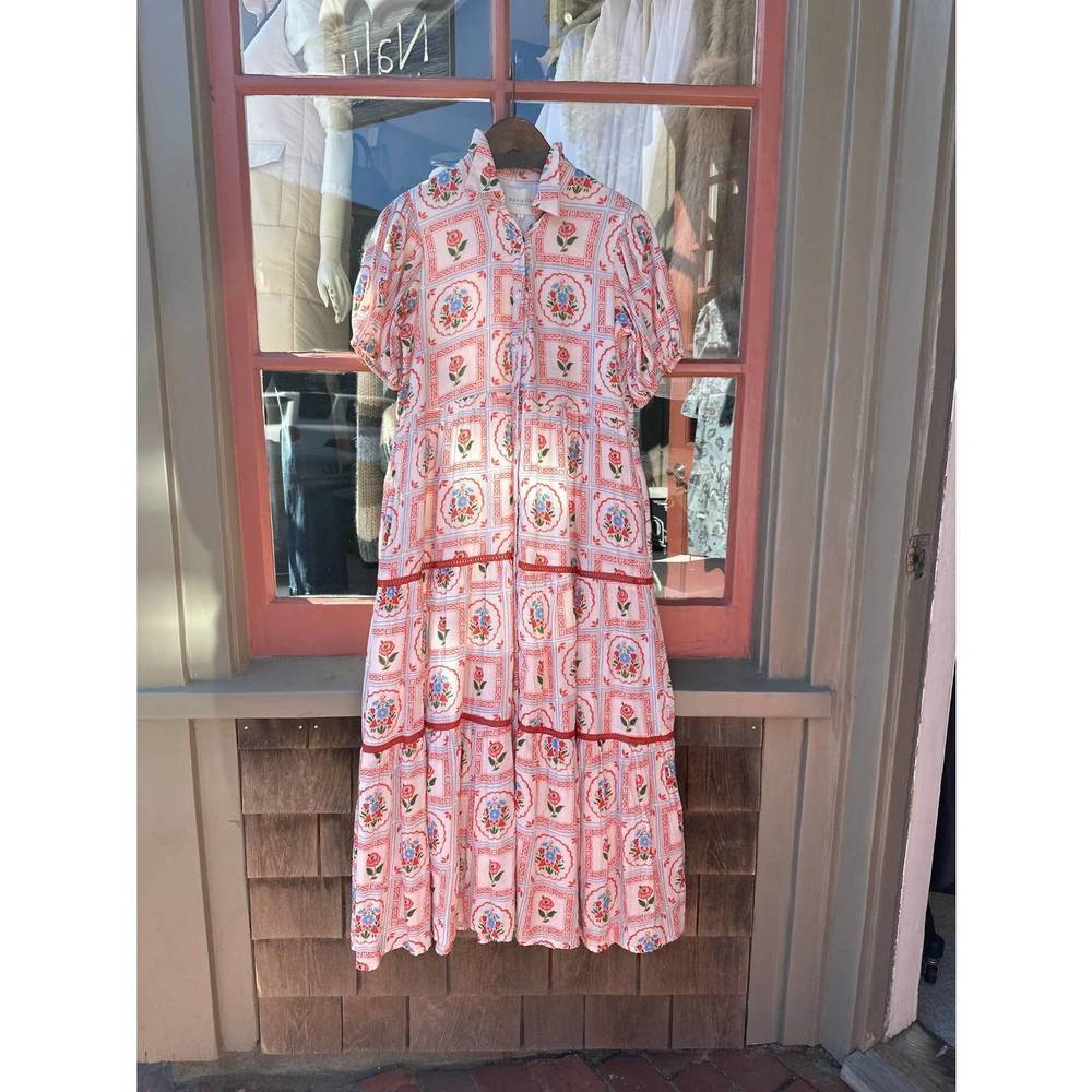 Victoria Dunn Blush Floral Maxi Dress